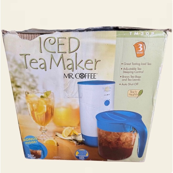 Mr. Coffee Other - Mr. Coffee 3 Quart Iced Tea Maker Extra Pitcher White Blue NEW Open Box Not Used